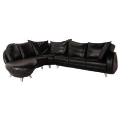Bretz Popeye Leather Sofa Black Corner Sofa Couch