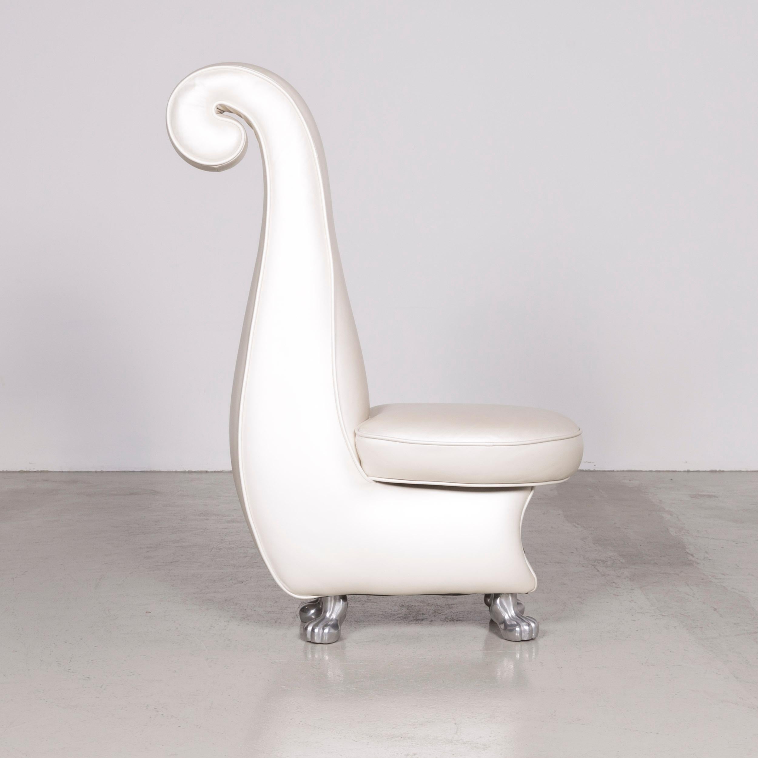 Bretz Rocky Designer White Leather Chair Modern For Sale 2