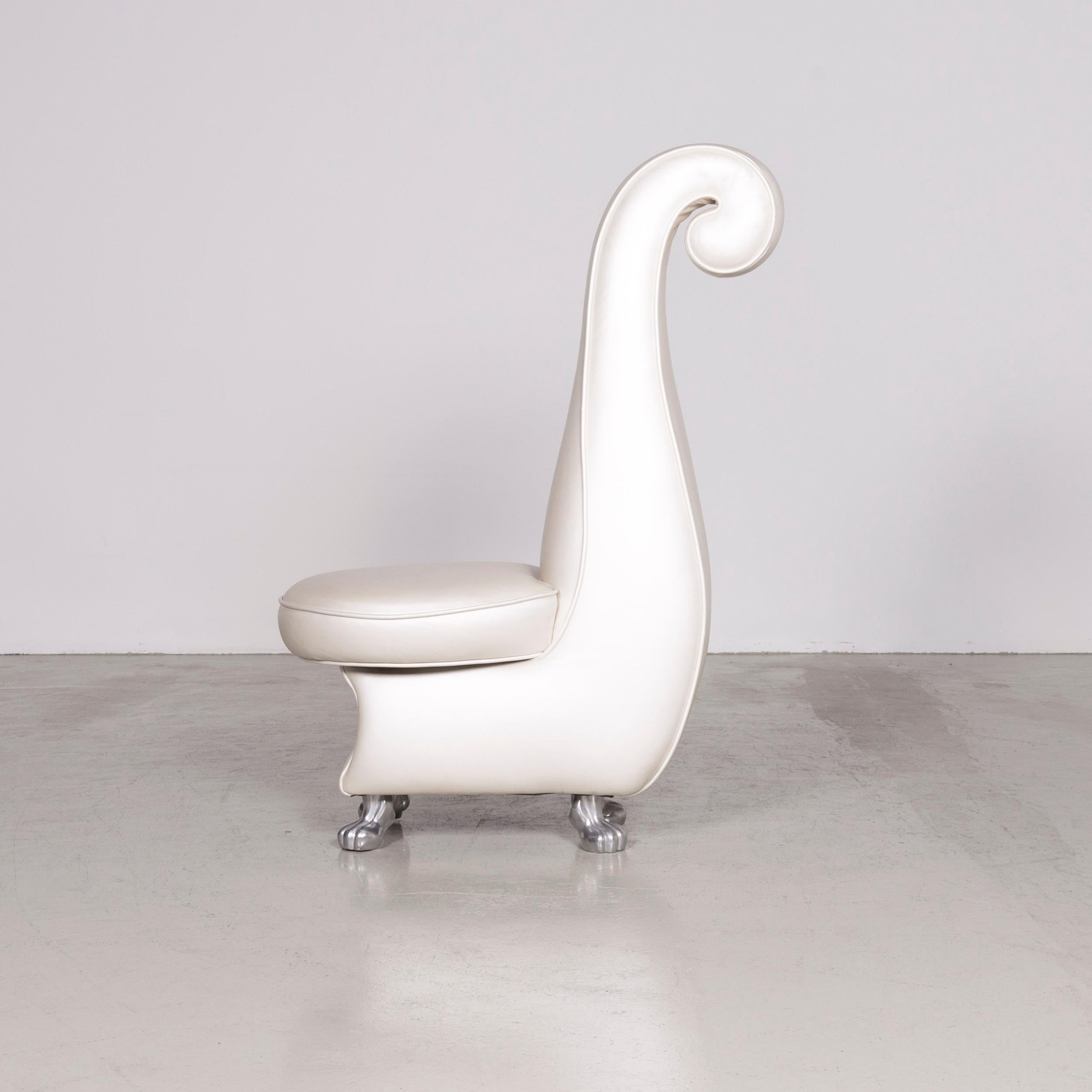 Bretz Rocky Designer White Leather Chair Modern For Sale 4