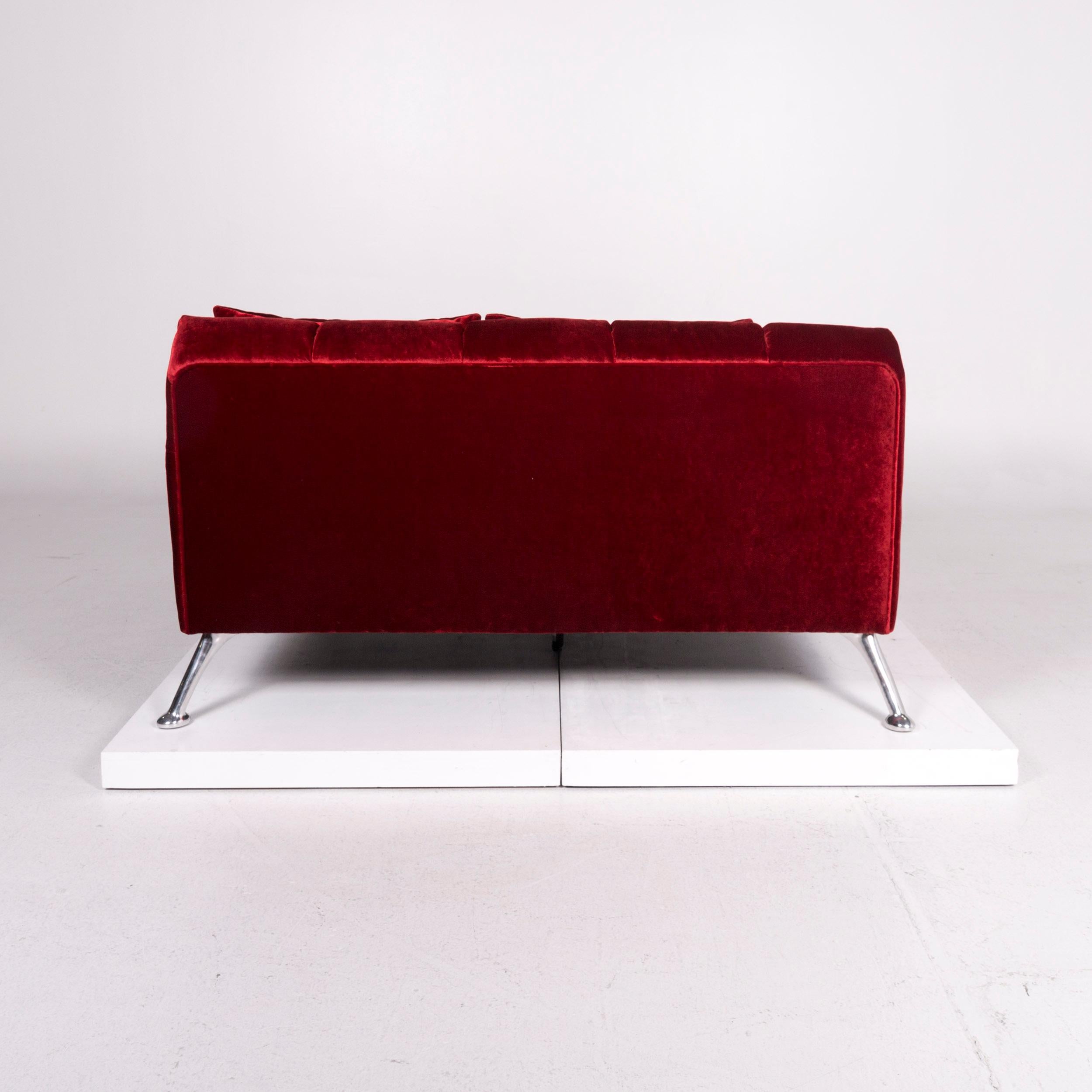Bretz Velvet Fabric Lounger Red im Angebot 1