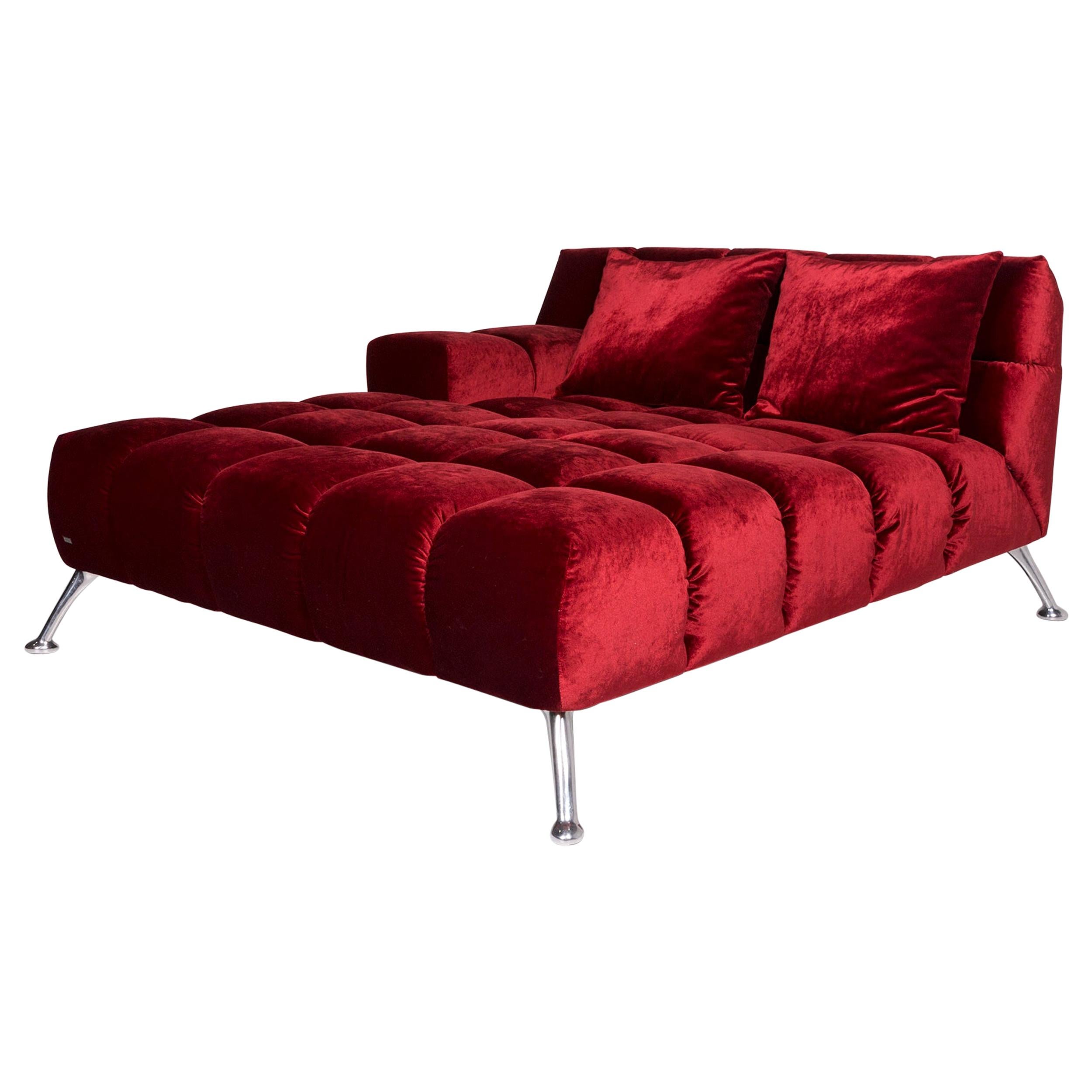 Bretz Velvet Fabric Lounger Red im Angebot