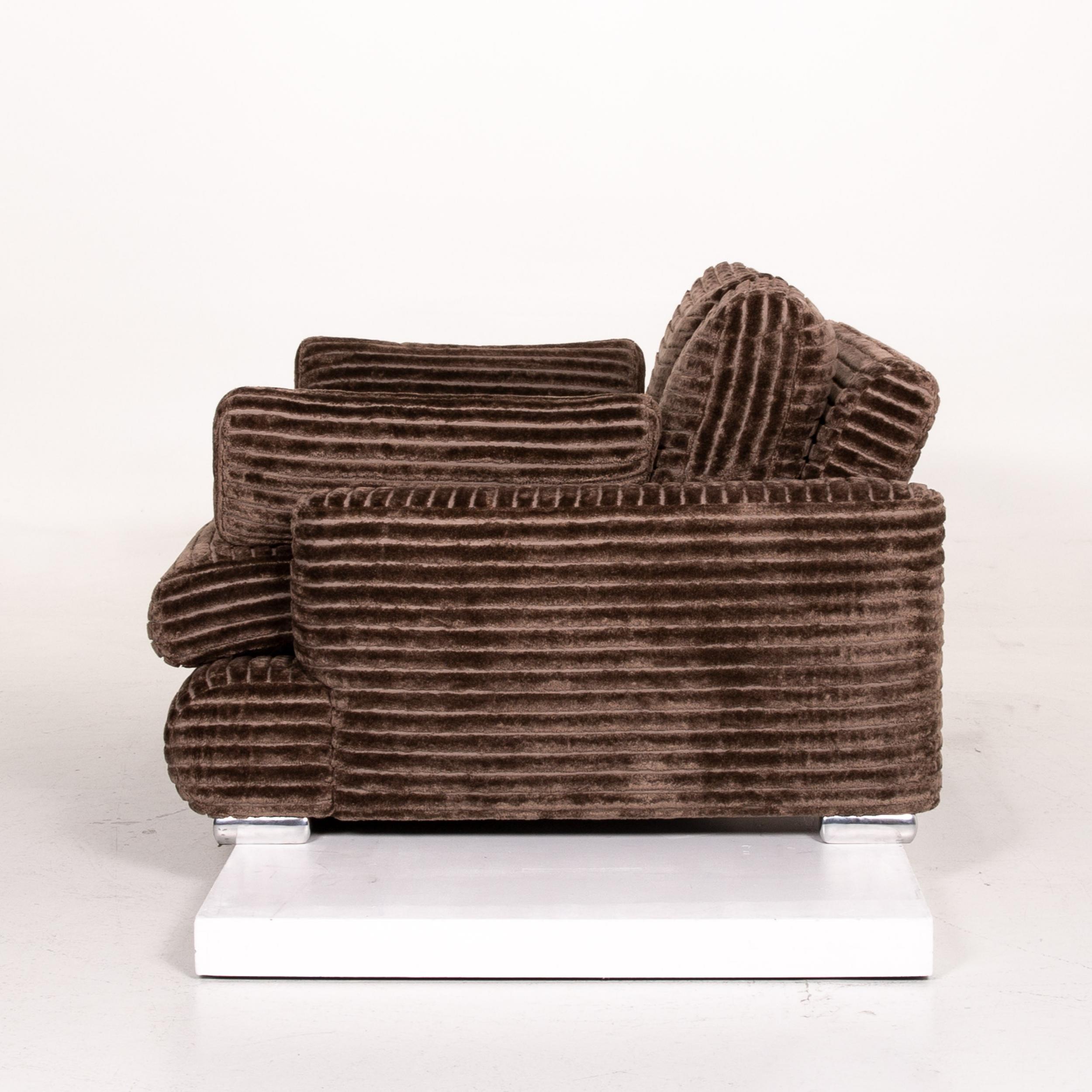 Bretz Velvet Fabric Sofa Braun Zweisitzer Couch 3