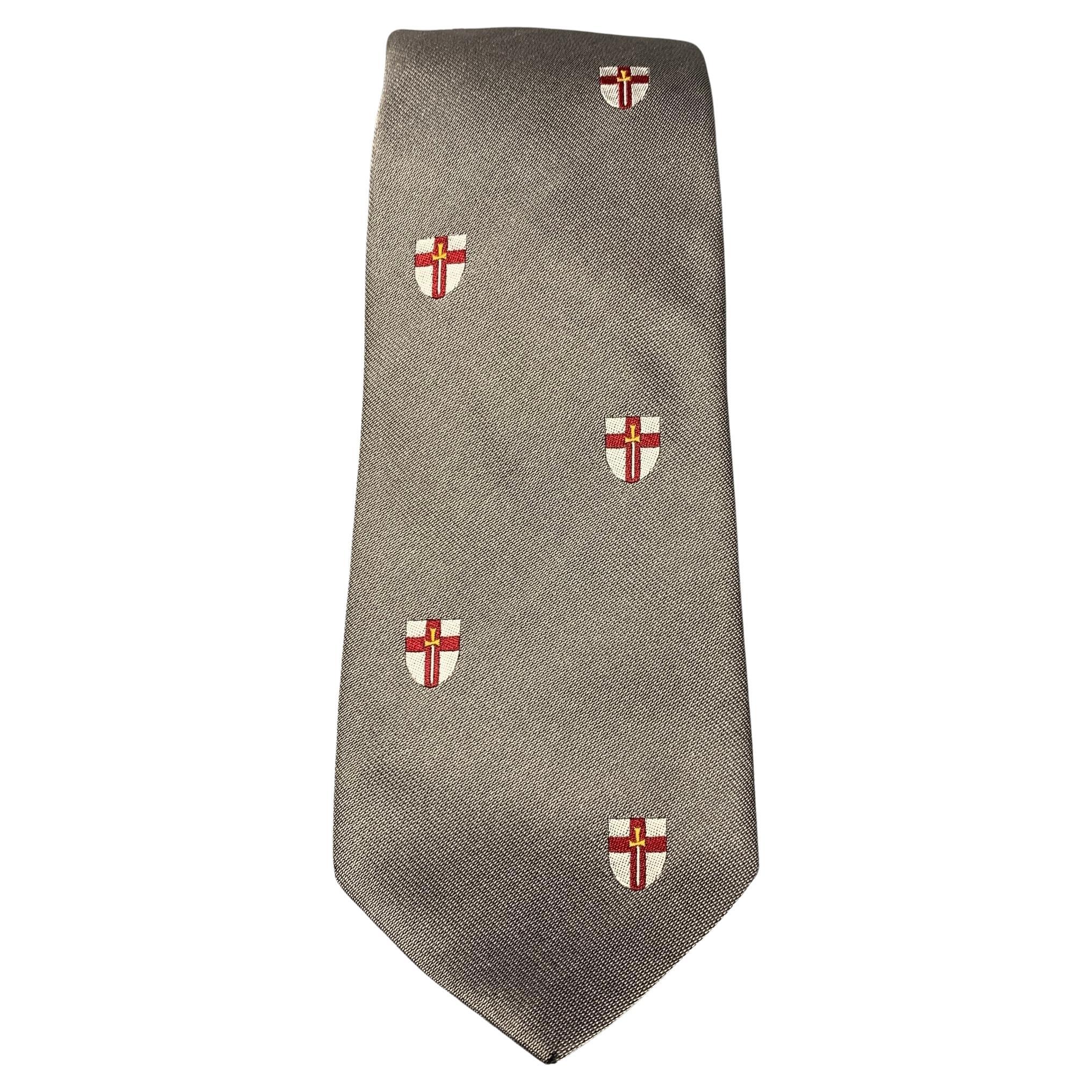 BREUER Silver Red Crosses Silk Tie