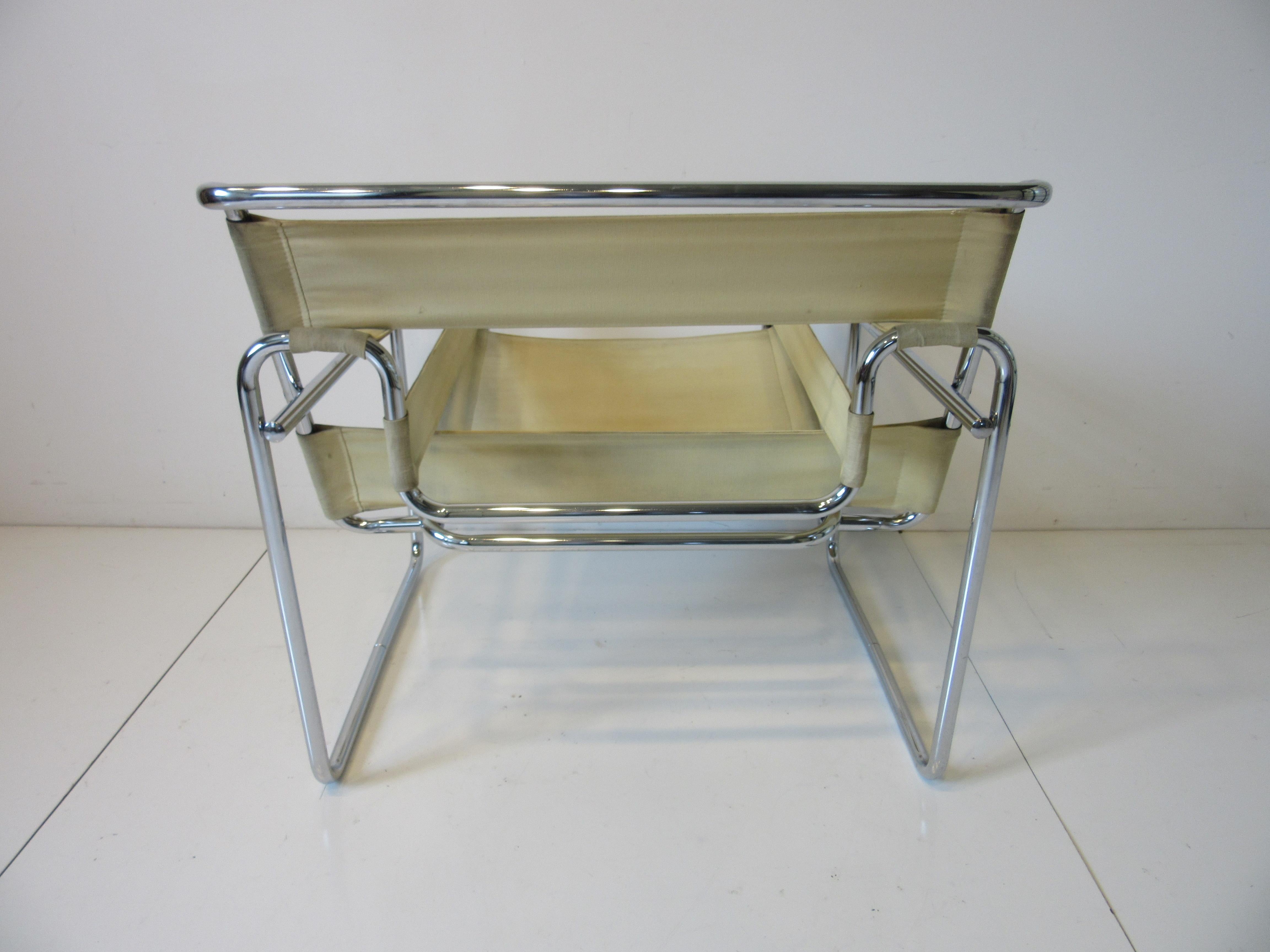 20th Century Breuer Wassily Canvas and Chromed Lounge Chair