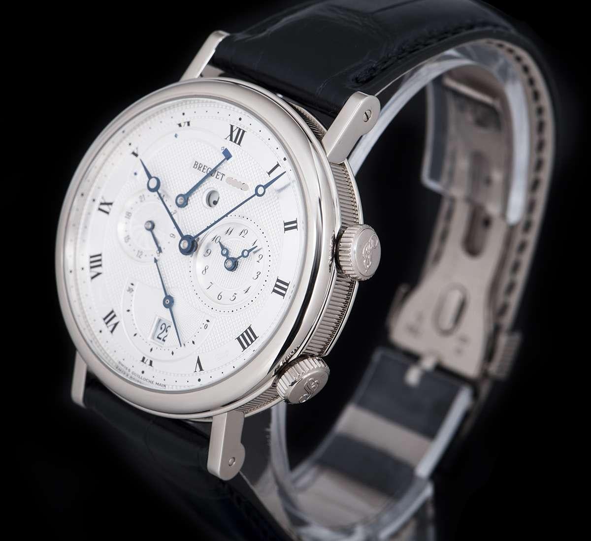 Breguet Alarm Le Reveil Du Tsar Gents White Gold Silver Guilloche Dial 5707B In Excellent Condition In London, GB
