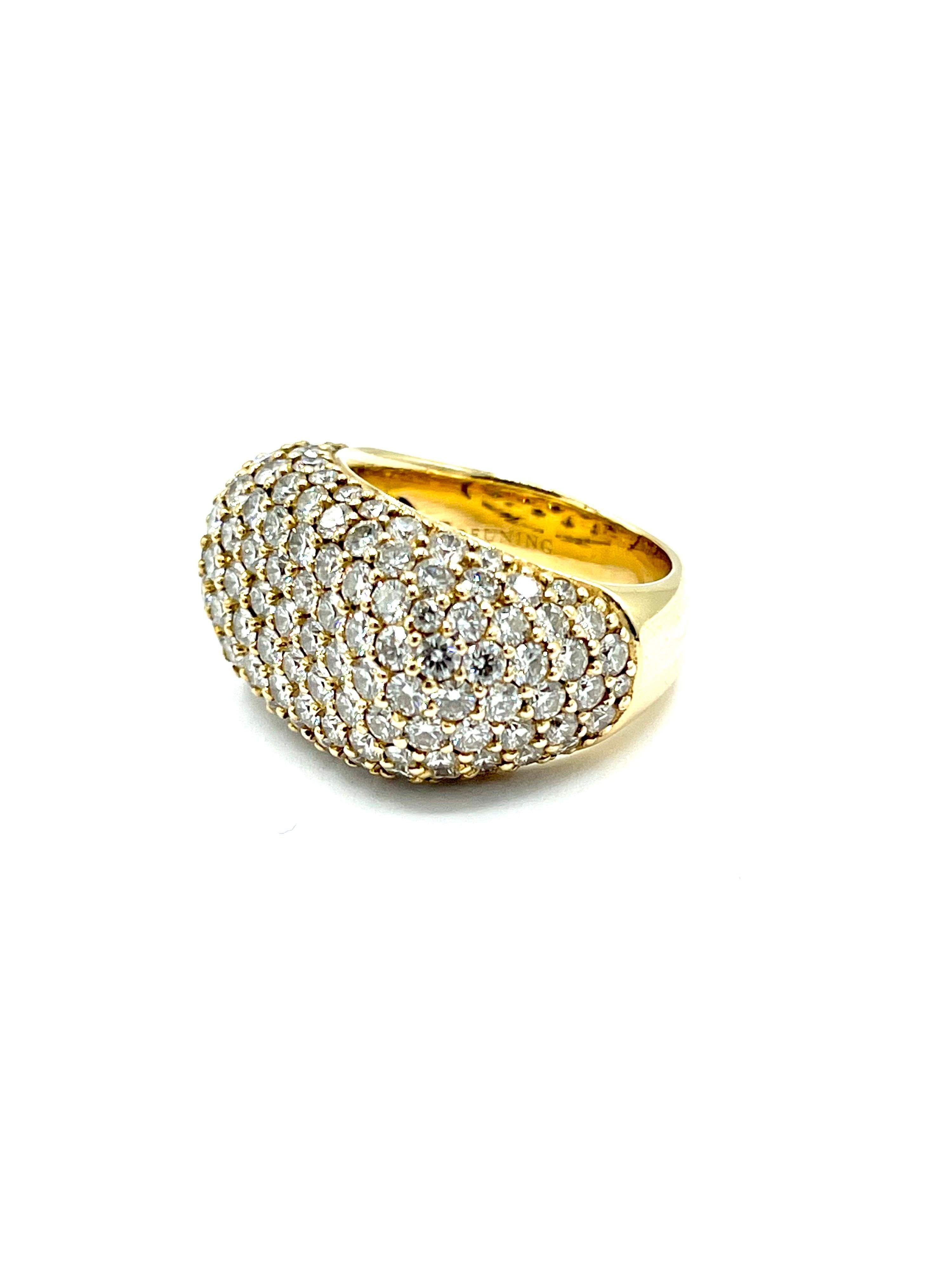 Modern Breuning 3.96 Carat Pave Round Brilliant Diamond 18 Karat Gold Fashion Ring