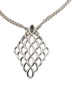 Breuning Sterling Silver Open Design Pendant Necklace. #20781