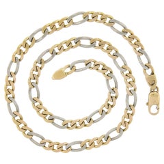 Brev Italienische 14K TT Gold 18" lange 6.6 mm polierte Figaro Gliederkette Halskette