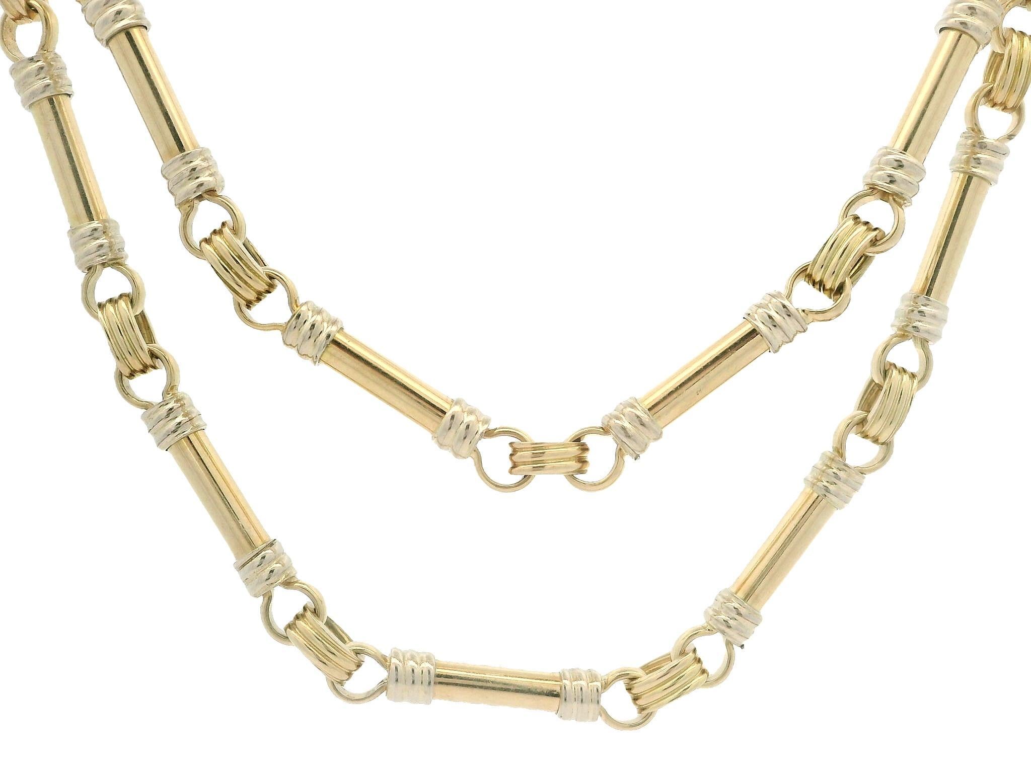 Brev Italian Solid 14k Yellow & White Gold 30