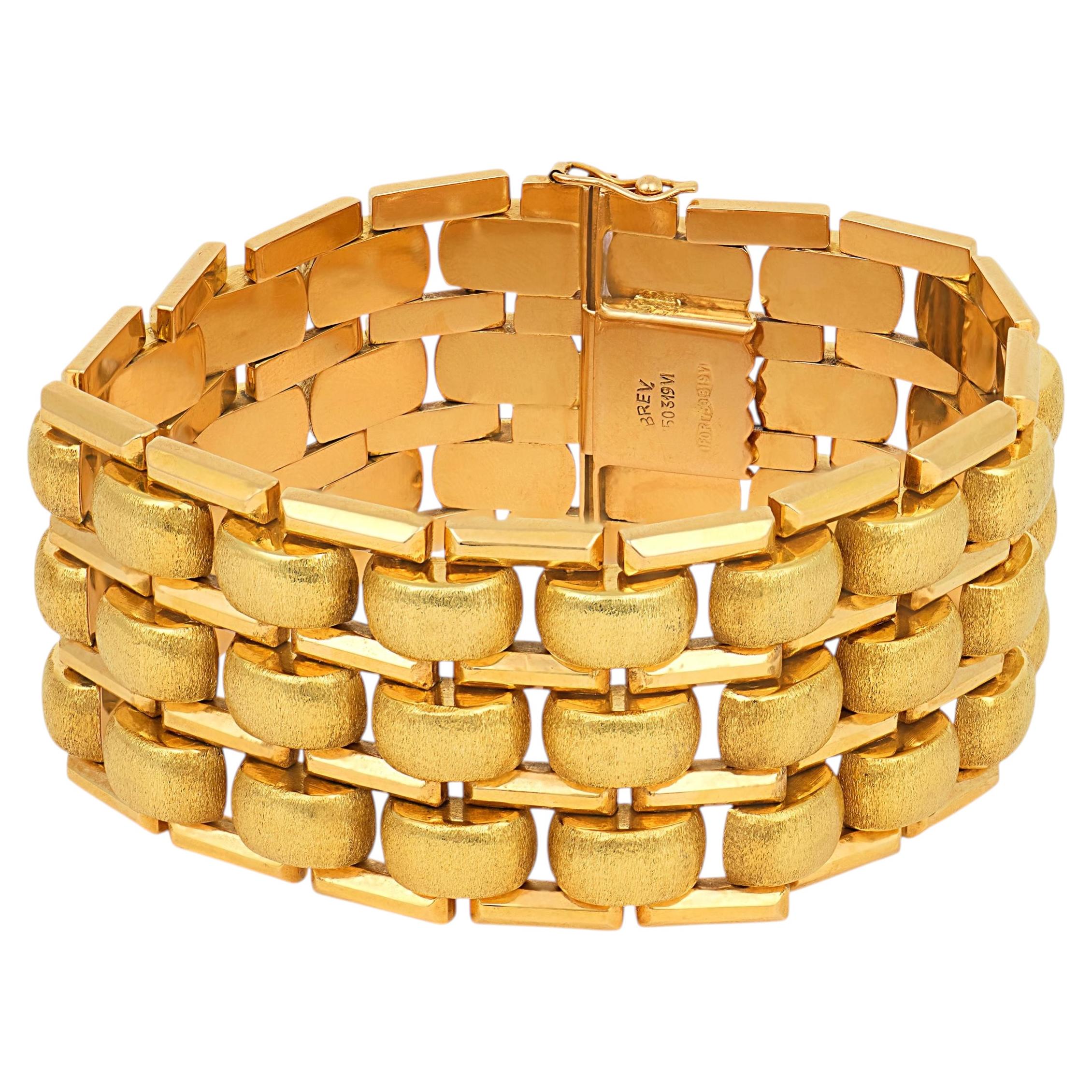 Brev Italian vintage 18k yellow gold bracelet