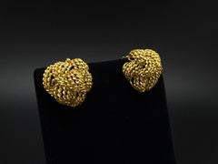 BREV Italy 18K Yellow Gold Woven Earrings