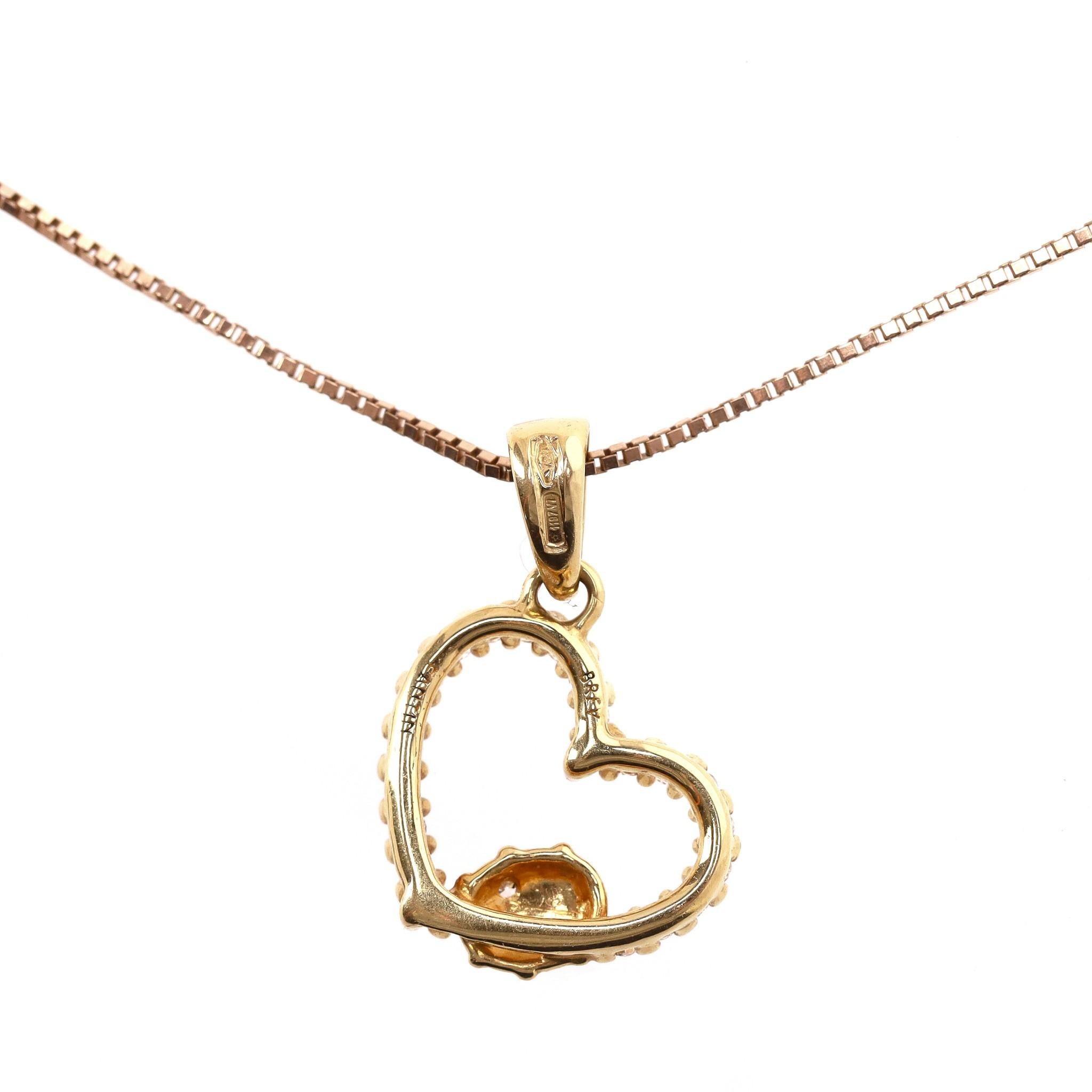 Women's Brev Italy Lady Bug Heart Diamond & Enamel Pendant Neck In 18k Gold With 9K Gold