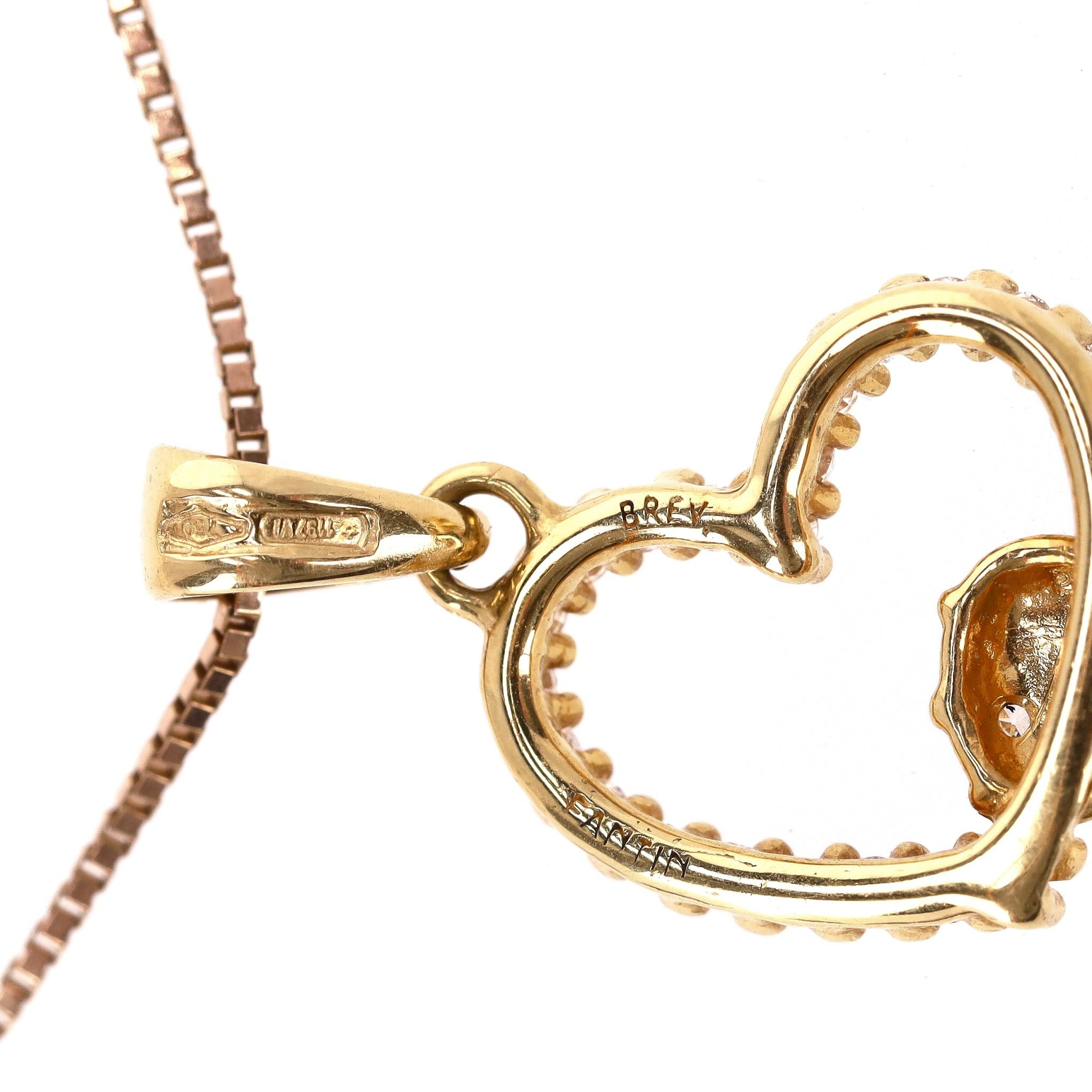 Brev Italy Lady Bug Heart Diamond & Enamel Pendant Neck In 18k Gold With 9K Gold 1