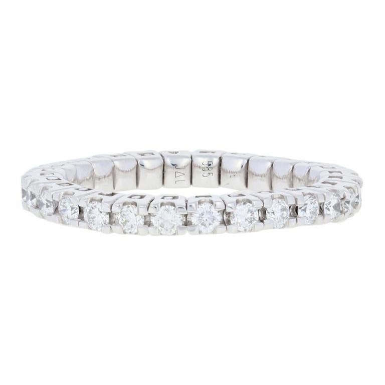 Brevani 1.00 Carat Round Brilliant Diamond Spryngs Ring, 14k Gold ...