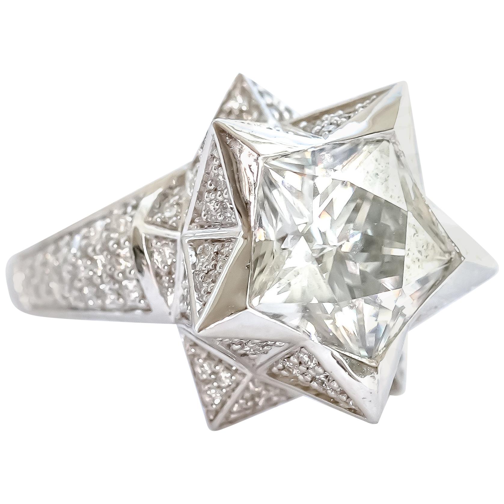 Modern Brevard Customizable Star Engagement Ring For Sale