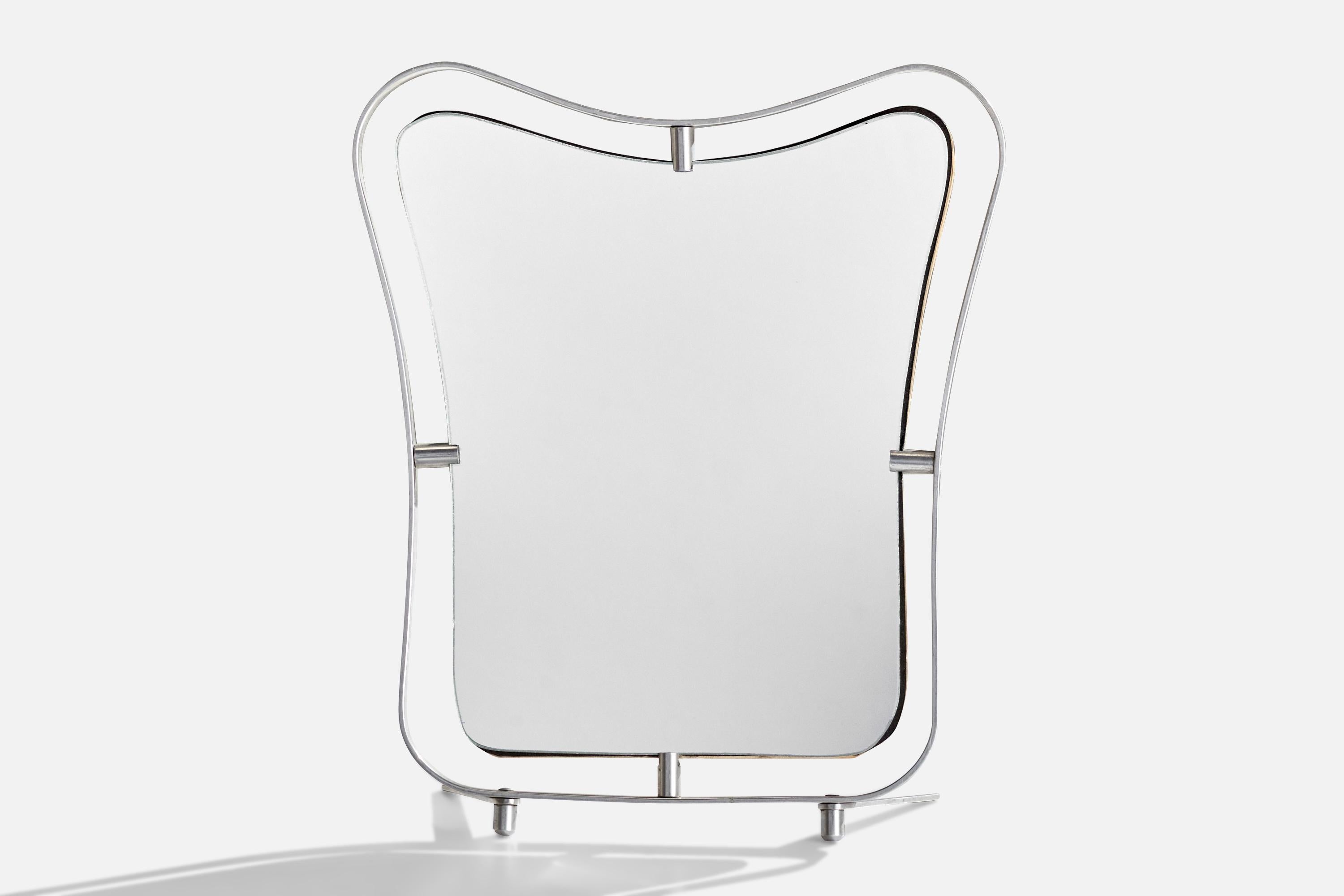Italian Brevetto A.L.A., Table Mirror, Metal, Italy, 1940s For Sale