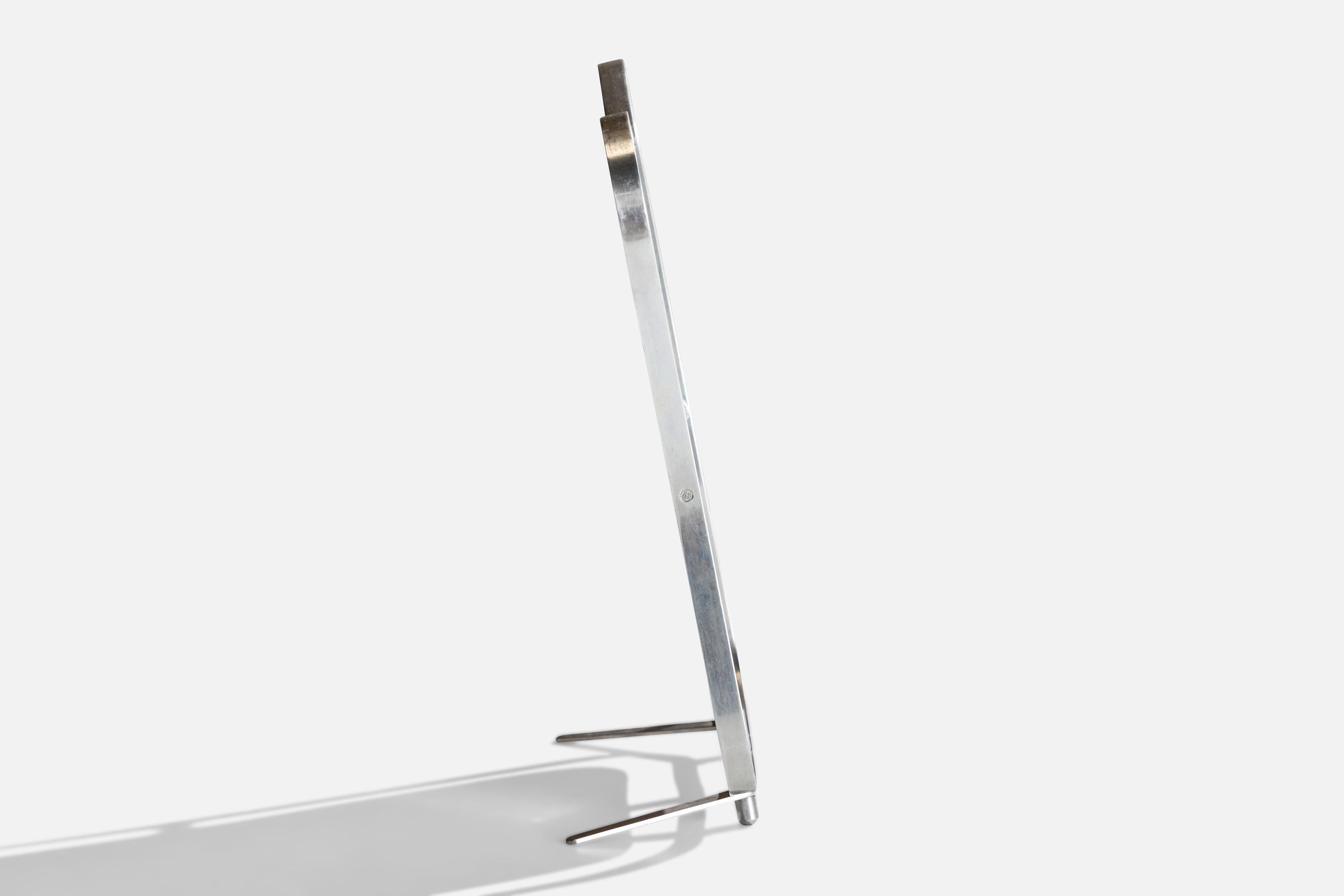 Mid-20th Century Brevetto A.L.A., Table Mirror, Metal, Italy, 1940s For Sale