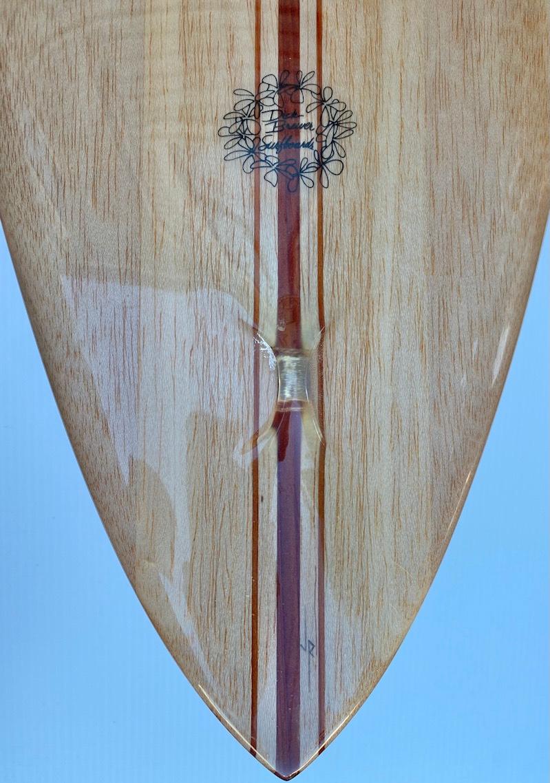 Contemporary Brewer balsawood surfboard shaped by Dick Brewer