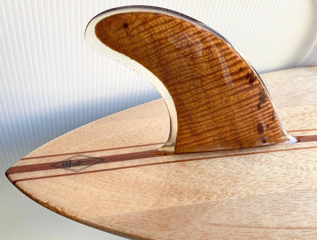 Fiberglass Brewer balsawood surfboard shaped by Dick Brewer
