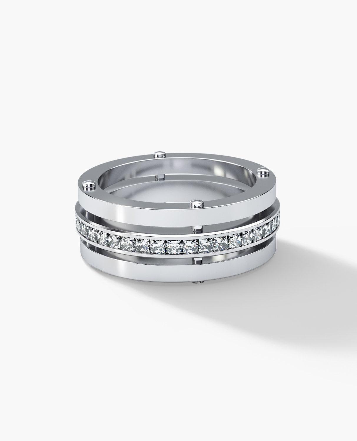 Contemporary BREWER Platinum Ring with 2.00ct Diamonds For Sale