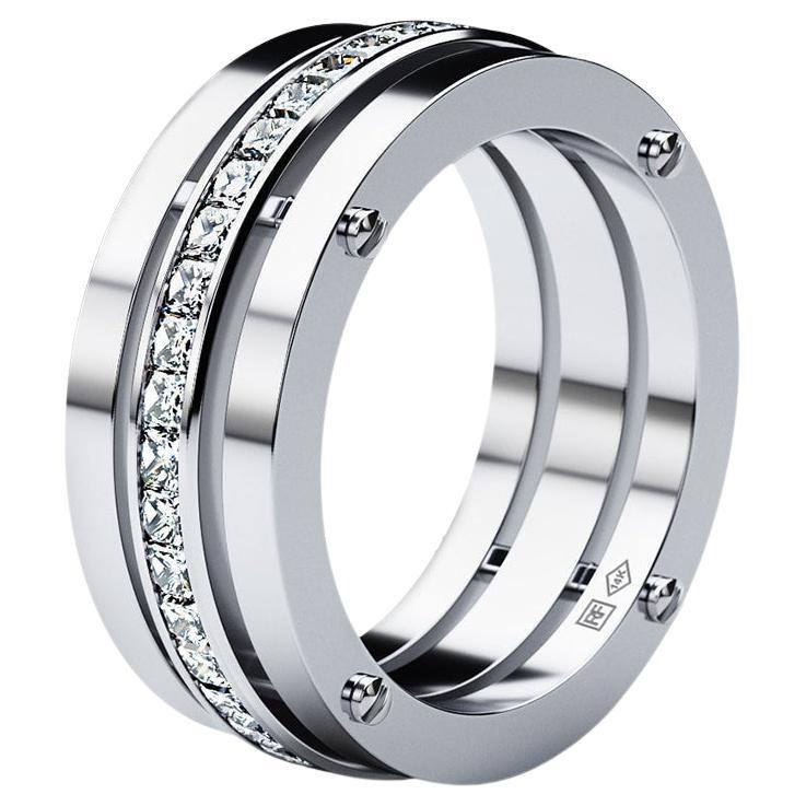 BREWER Platinum Ring with 2.00ct Diamonds For Sale