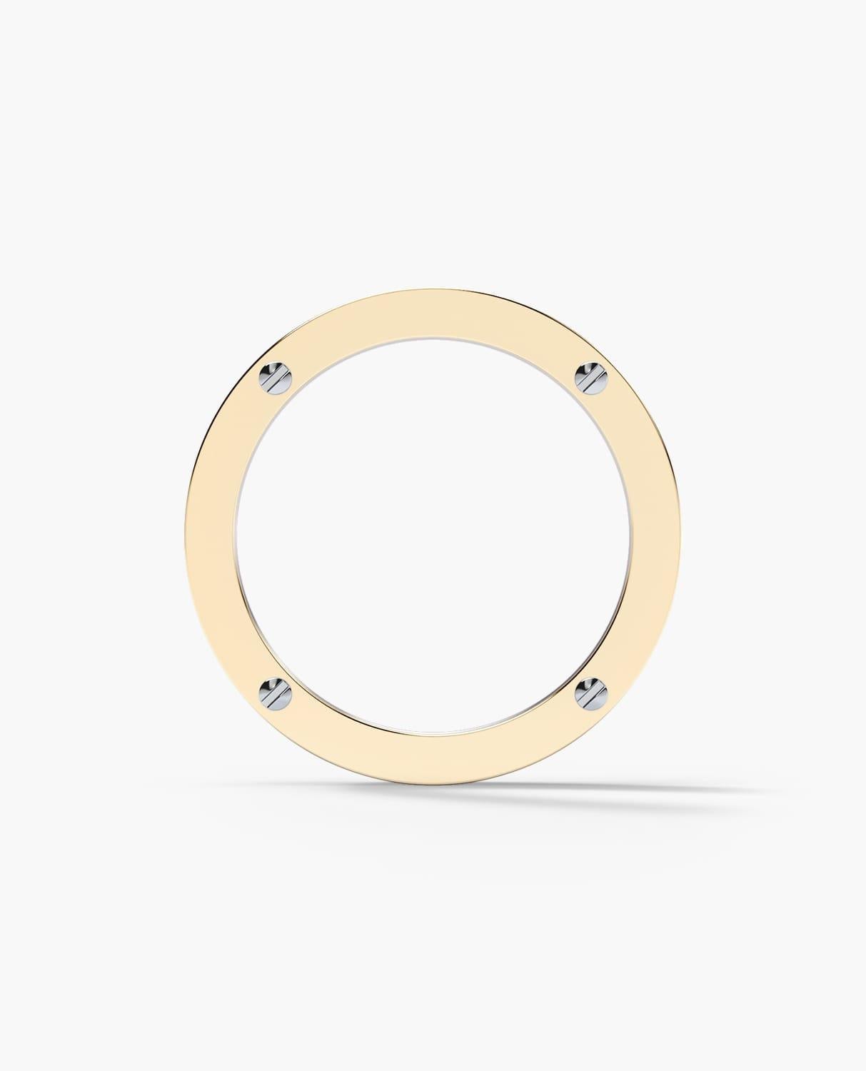 This ring has been pre-customized with Reversed Colors
Ring Width: 8 mm
Metal: 18k White & Yellow & Rose Gold
Gender: for Men and Women

Three bold looking bands connected by signature exclusive Rockford screws give this design a very bold, modern,