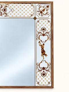 Brewery Mirror – Art Nouveau Style – Églomisé Glass – Gilded Wood
