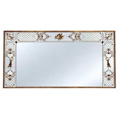 Brewery Mirror – Art Nouveau Style – Églomisé Glass – Gilded Wood