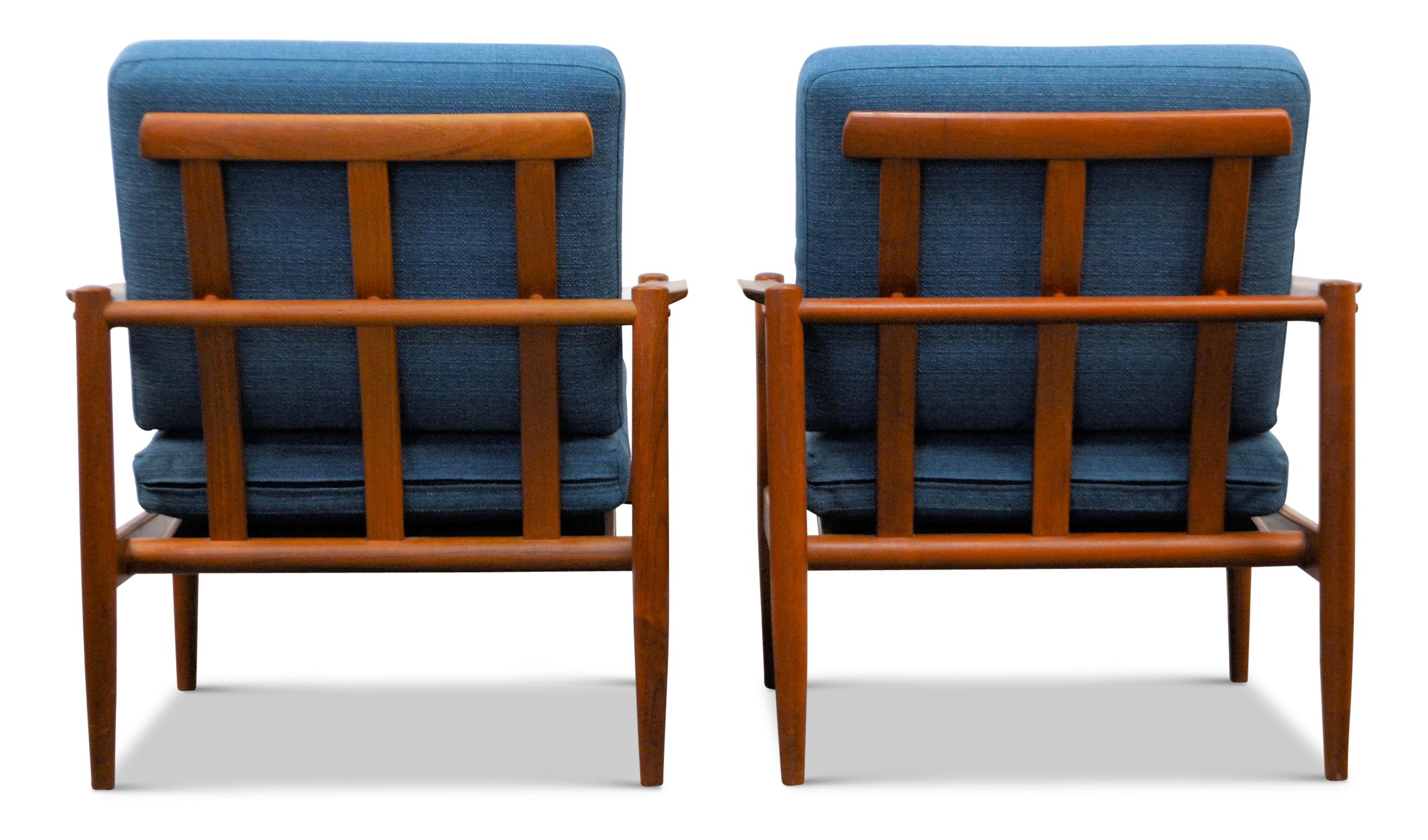 Mid-Century Modern Børge Jensen & Sønner Teak Lounge Chairs, Set of Two