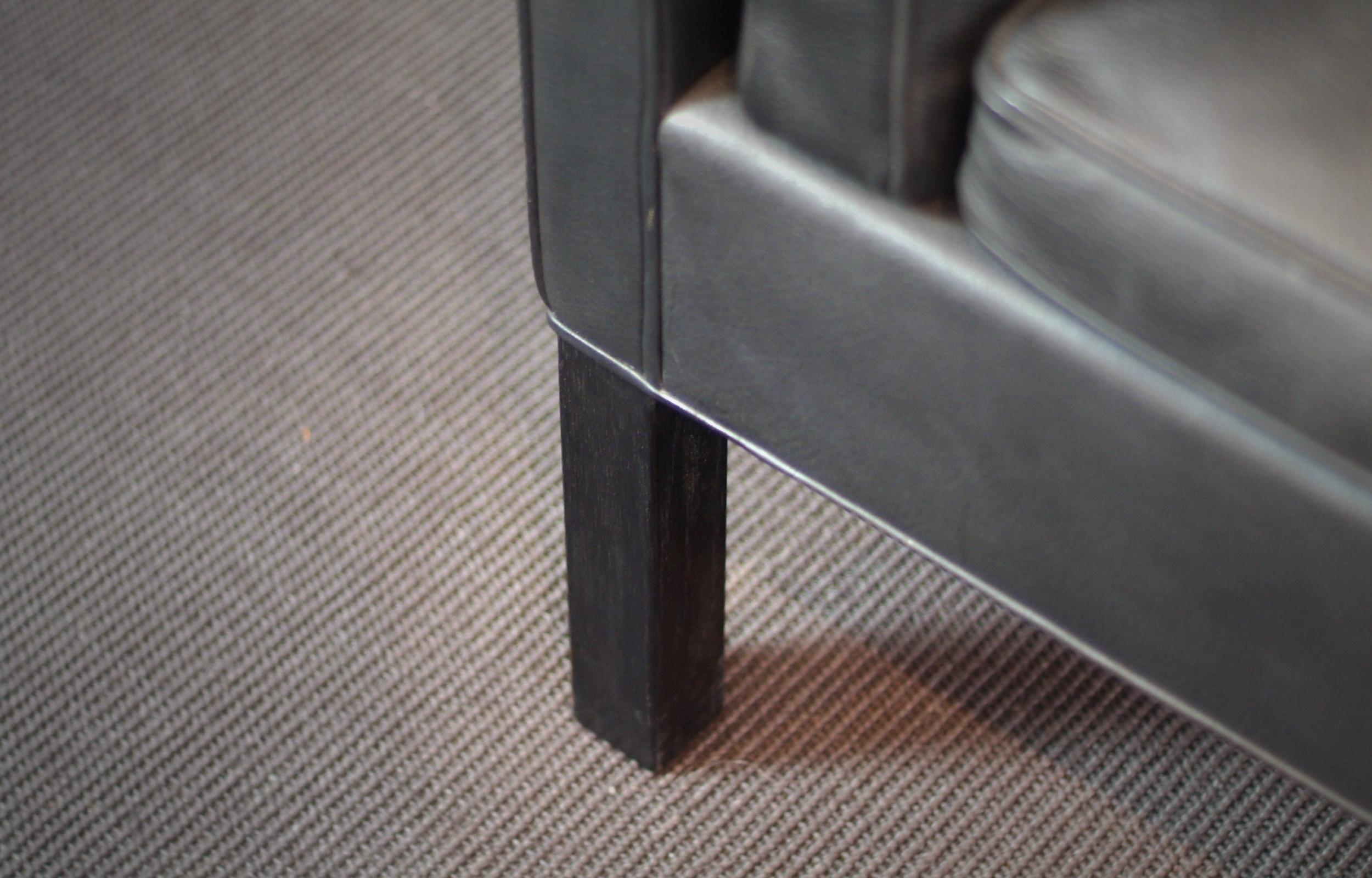 Børge Mogensen 2-Seat Sofa Mod. 2212 Fredericia Denmark Dark Grey Leather 1