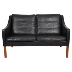 Børge Mogensen 2208 2.pers sofa with patinated black leather