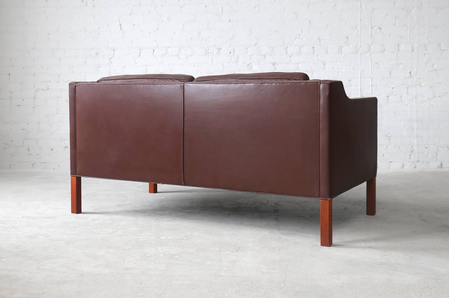 20th Century Børge Mogensen #2212 Fredericia Leather Sofa/Loveseat Danish Modern Vintage For Sale