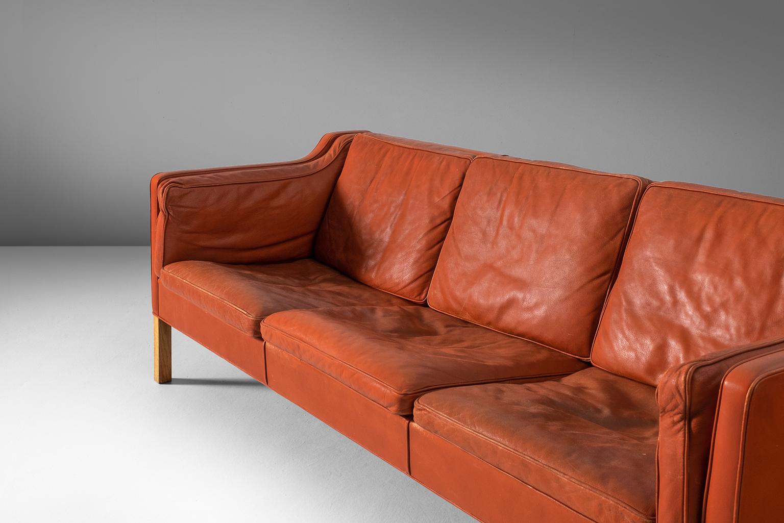 Børge Mogensen 2213 Sofa in Cognac Leather 1