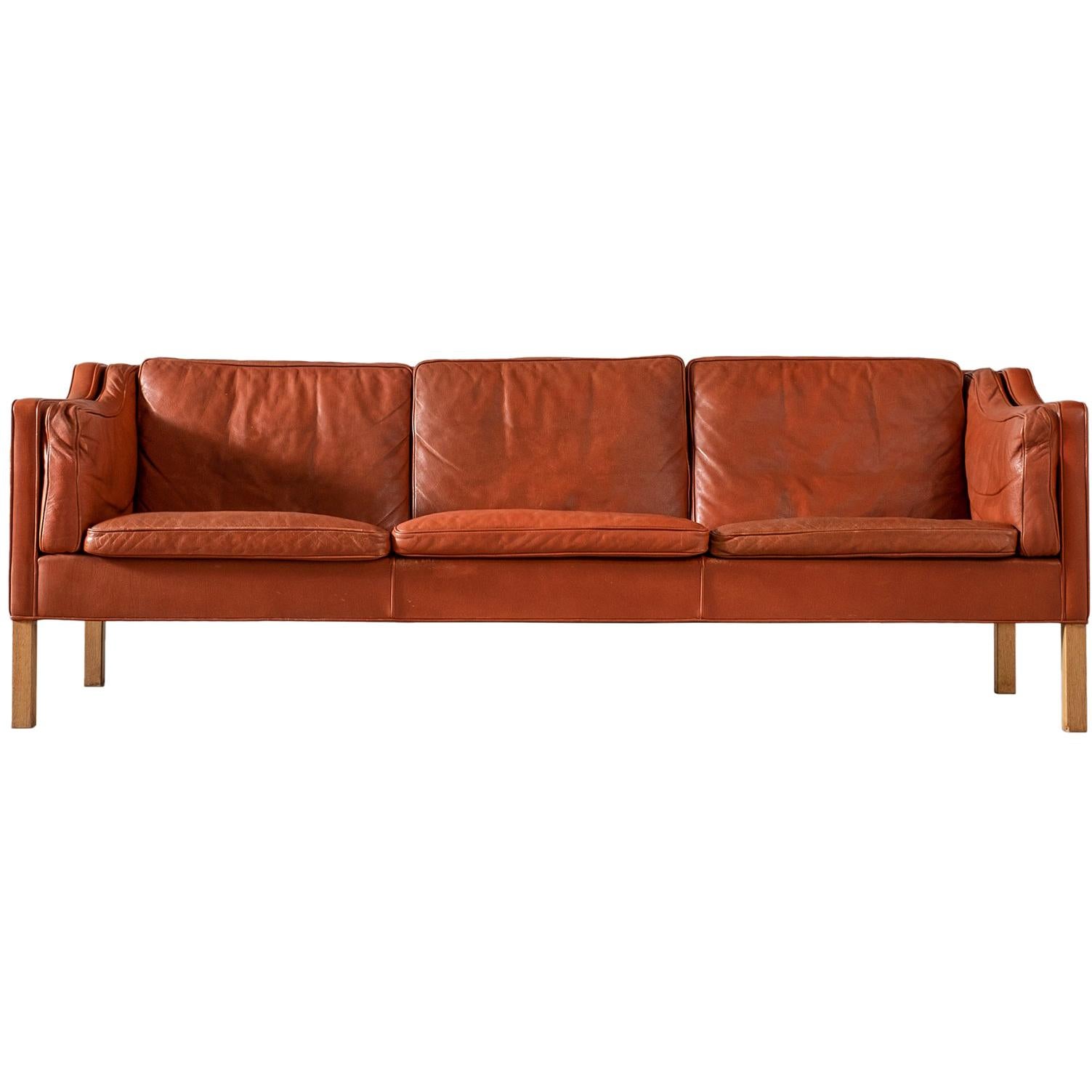 Børge Mogensen 2213 Sofa in Cognac Leather