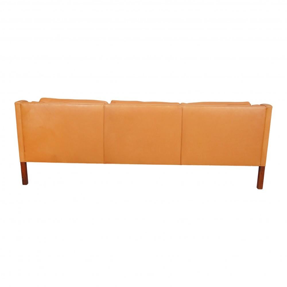 Børge Mogensen 2213 Sofa with Patinated Cognac Leather For Sale 2