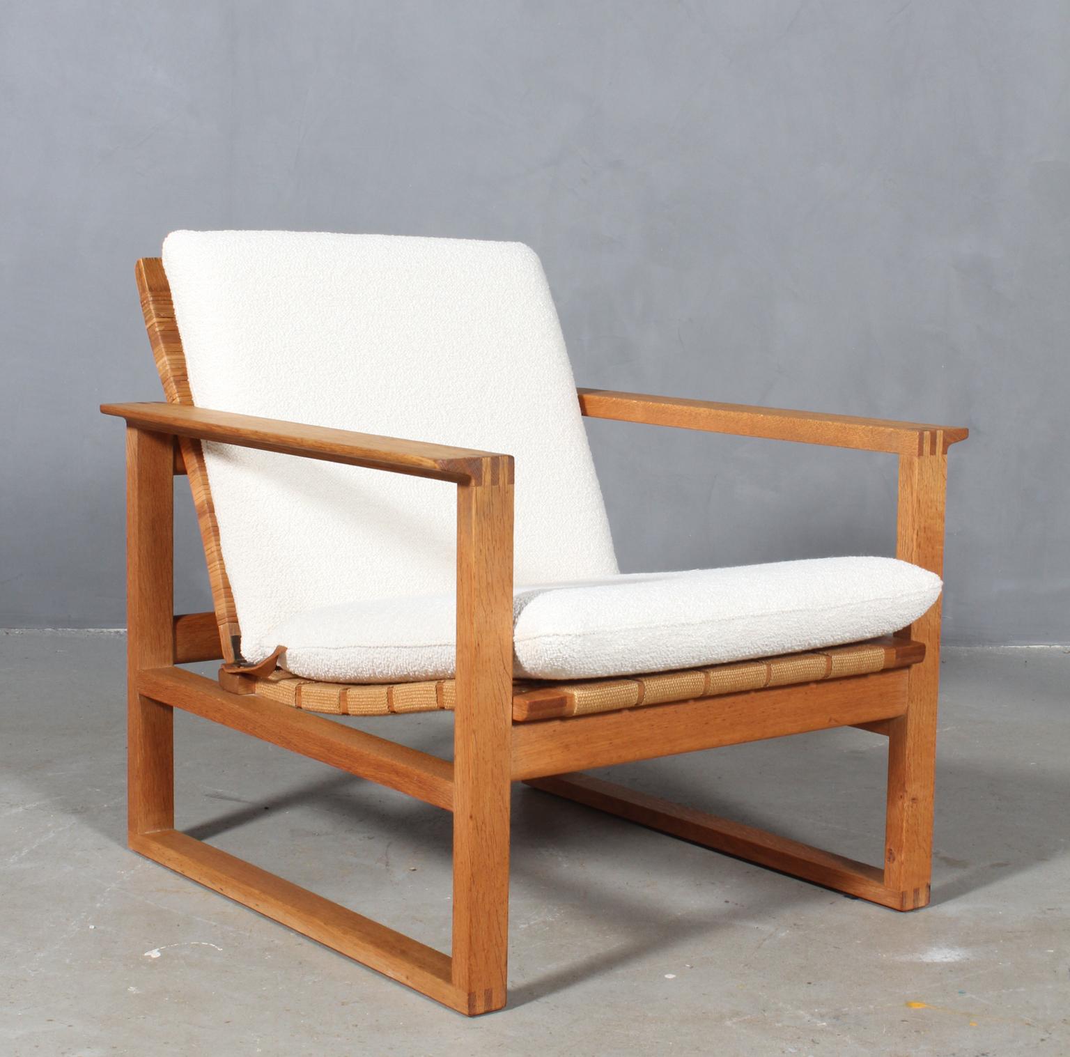 Børge Mogensen 2254/2256 Oak Sled Lounge Chairs in Cane, 1956, Denmark 8