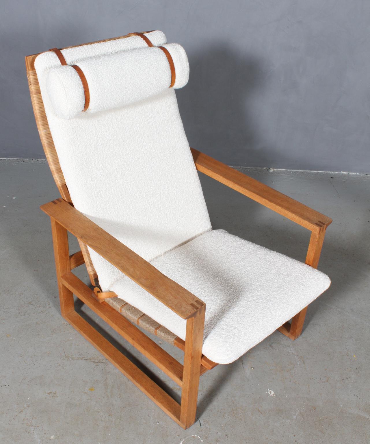 Børge Mogensen 2254/2256 Oak Sled Lounge Chairs in Cane, 1956, Denmark 2