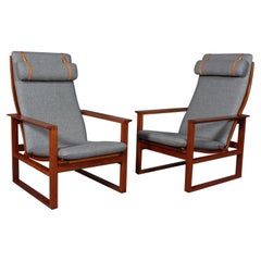 Børge Mogensen 2254 Mahogany Sled Chair, 1956, Denmark