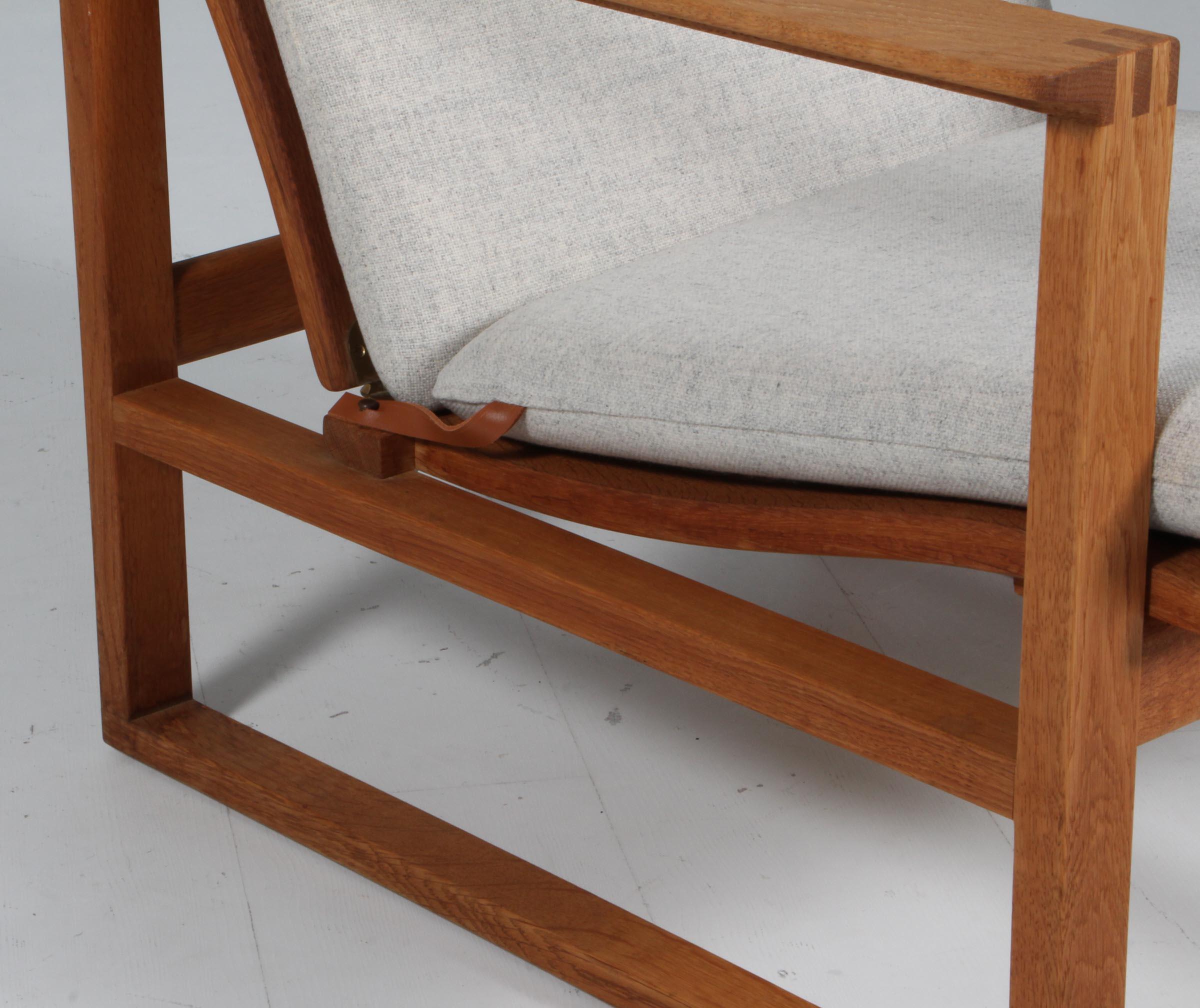 Danish Børge Mogensen 2254 Oak Sled Chair, 1956, Denmark