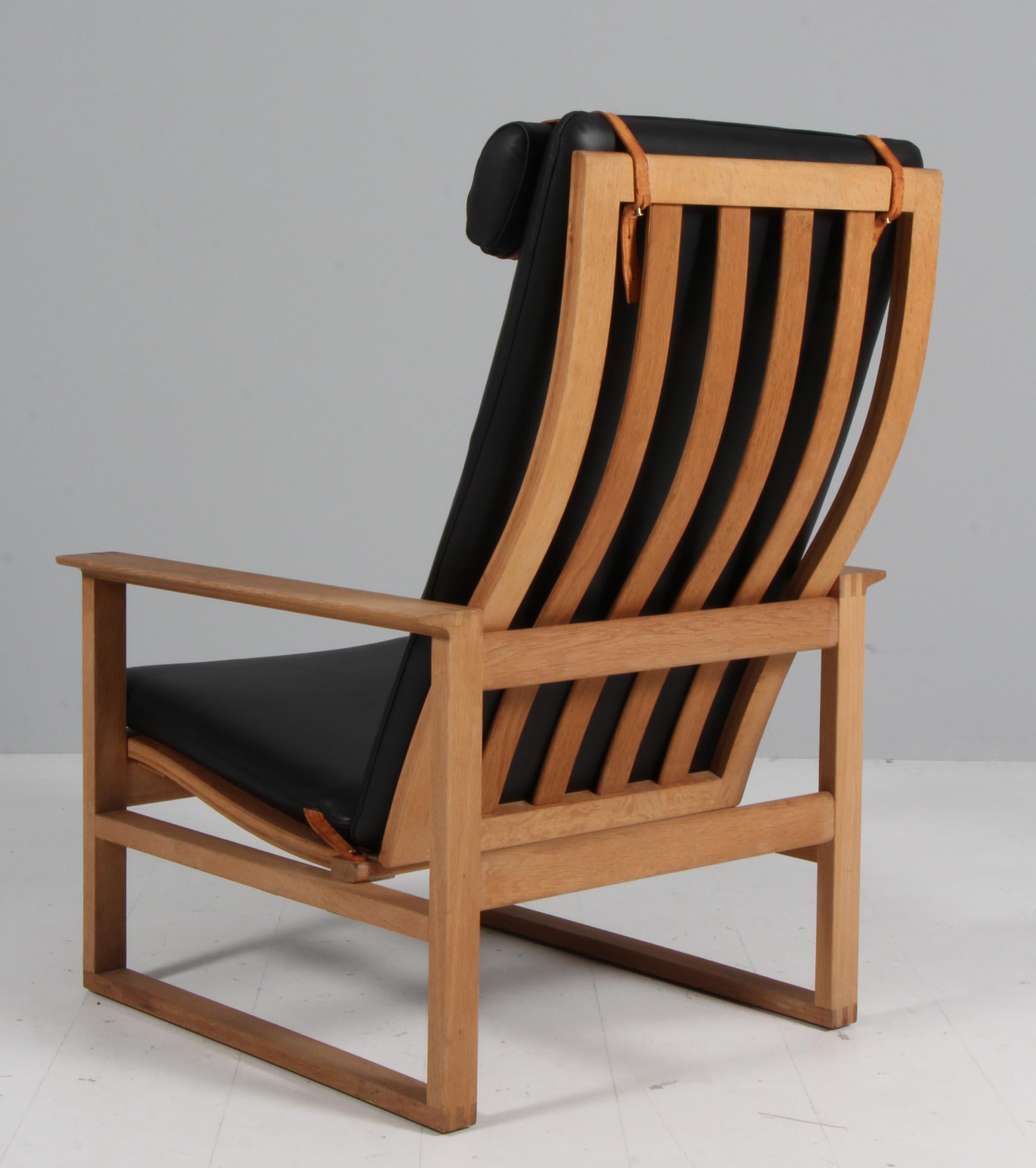 Børge Mogensen 2254 Silla de trineo de roble, 1956, Dinamarca Cuero en venta