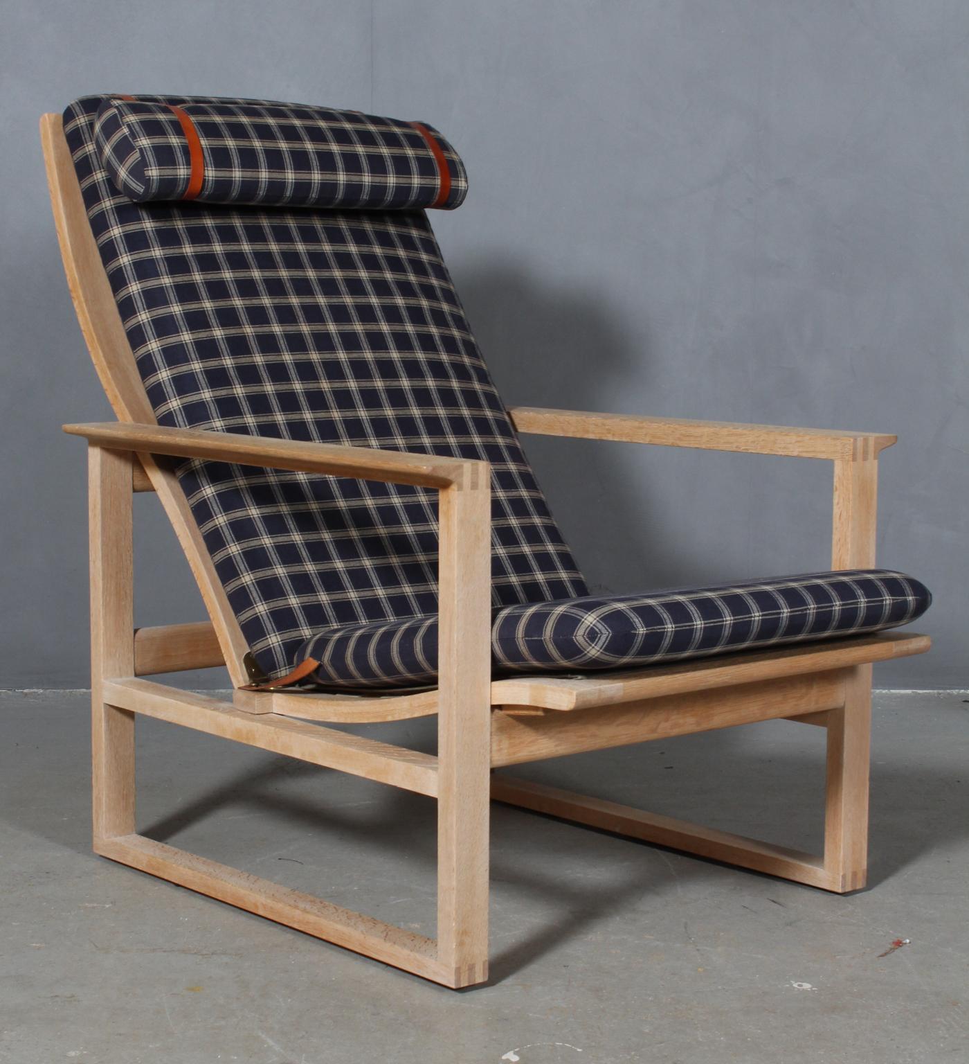 Børge Mogensen 2254 Oak Sled Lounge Chair and Ottoman in, 1956, Denmark In Good Condition In Esbjerg, DK