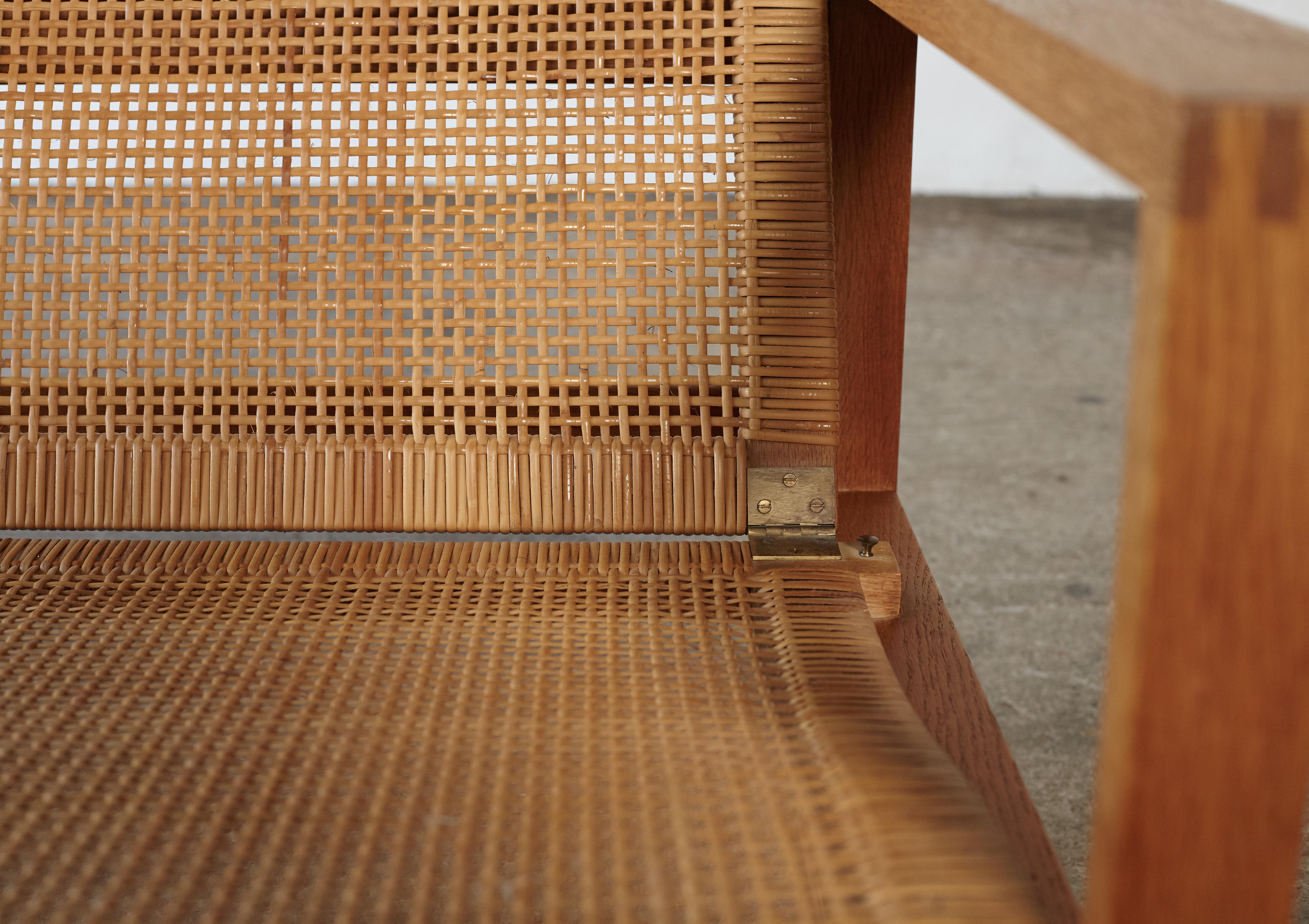 Børge Mogensen 2256 Oak and Cane Sled Lounge Chair, Fredericia, Denmark, 1950s 6