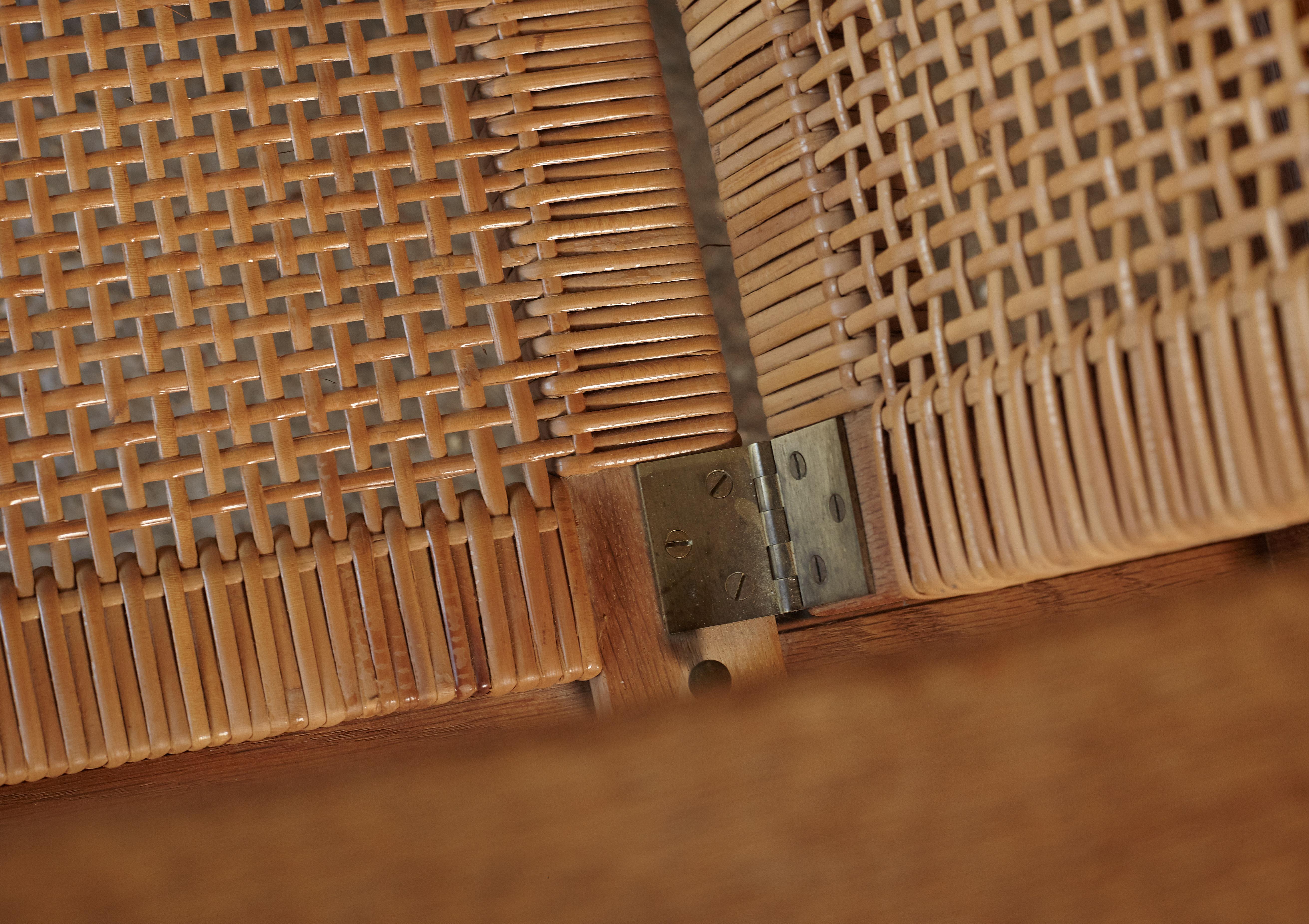 Børge Mogensen 2256 Oak and Cane Sled Lounge Chair, Fredericia, Denmark, 1950s 7