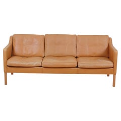 Børge Mogensen 2323 3 pers sofa with patinated light leather