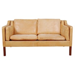 Børge Mogensen 2.Pers Sofa 2212 in Patinated Natural Leather