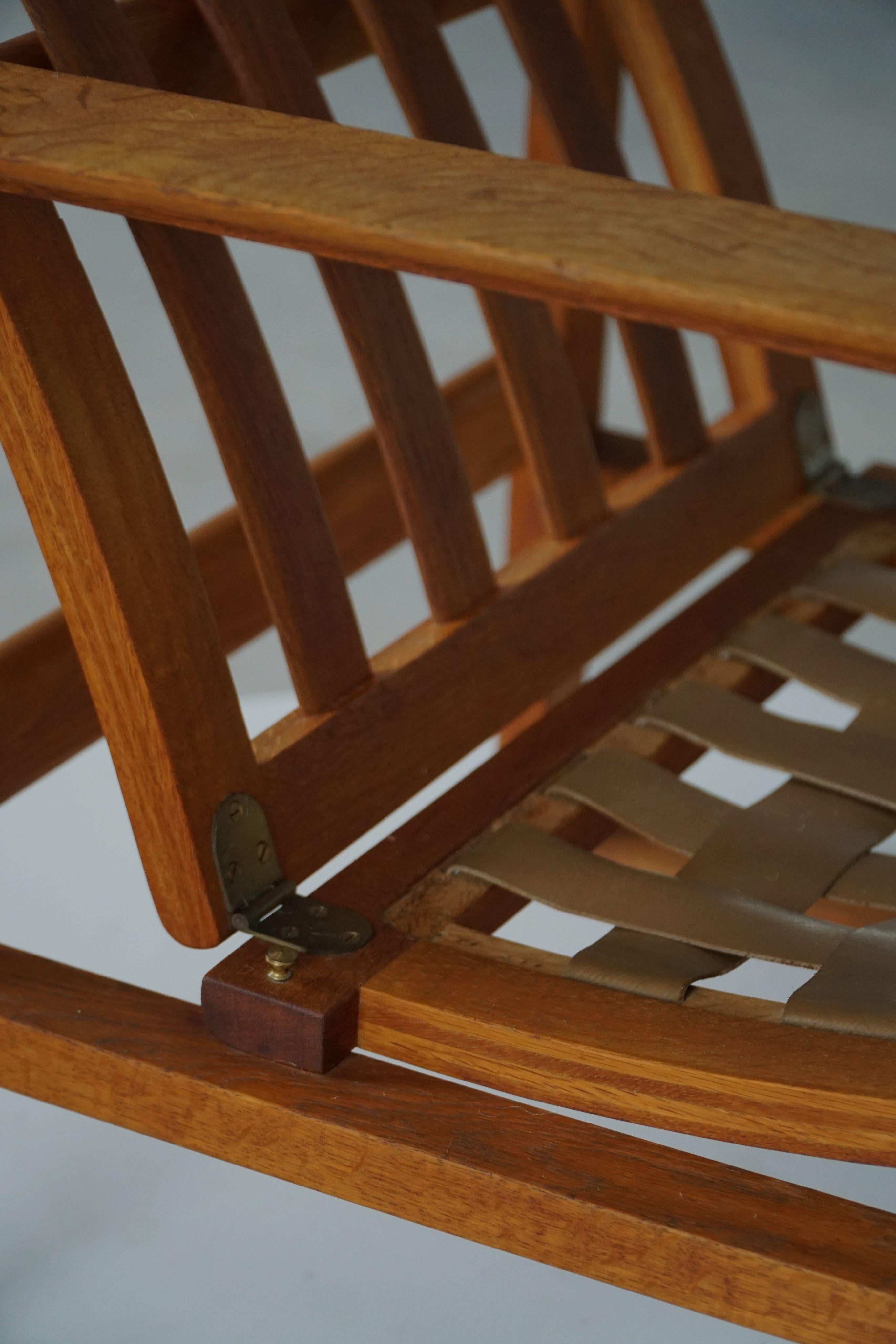 Børge Mogensen, paire de chaises longues BM2256 en Oak Oak et Hessian, Danemark, années 1960 en vente 6