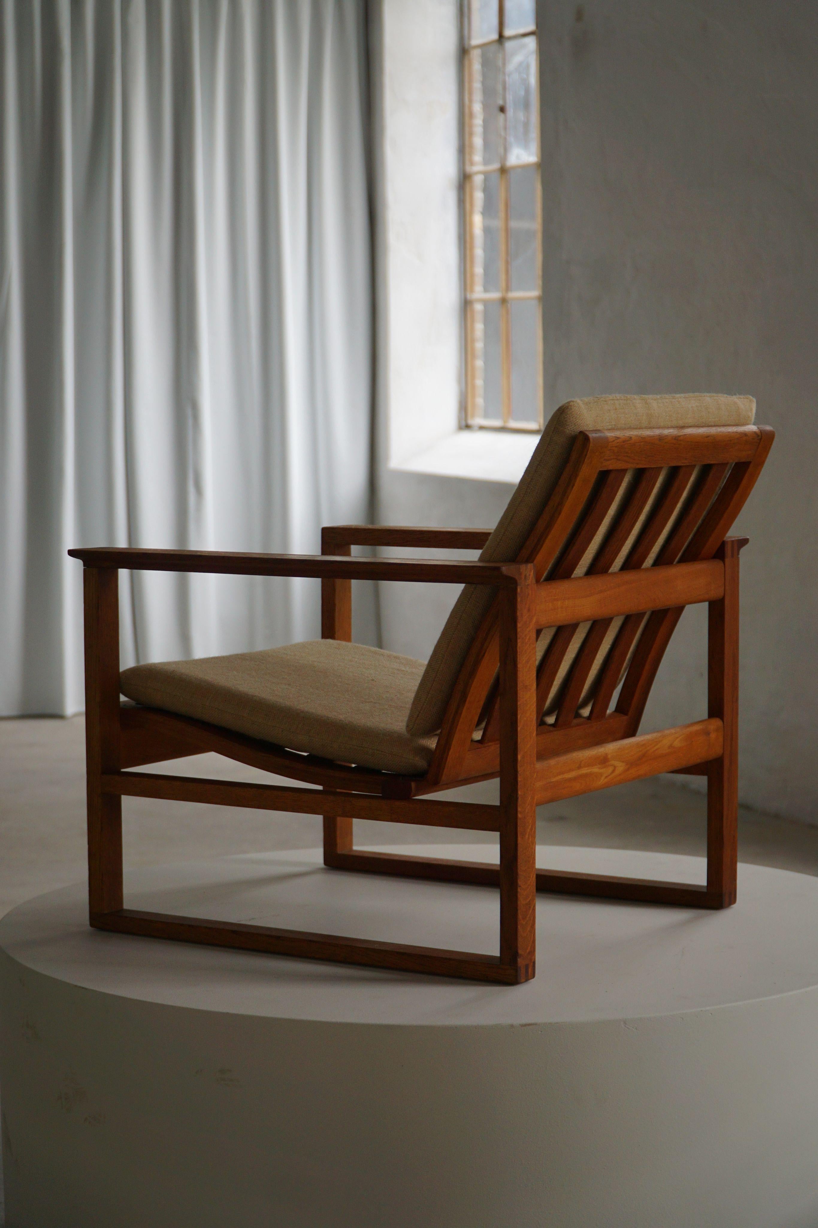 Børge Mogensen, paire de chaises longues BM2256 en Oak Oak et Hessian, Danemark, années 1960 en vente 7