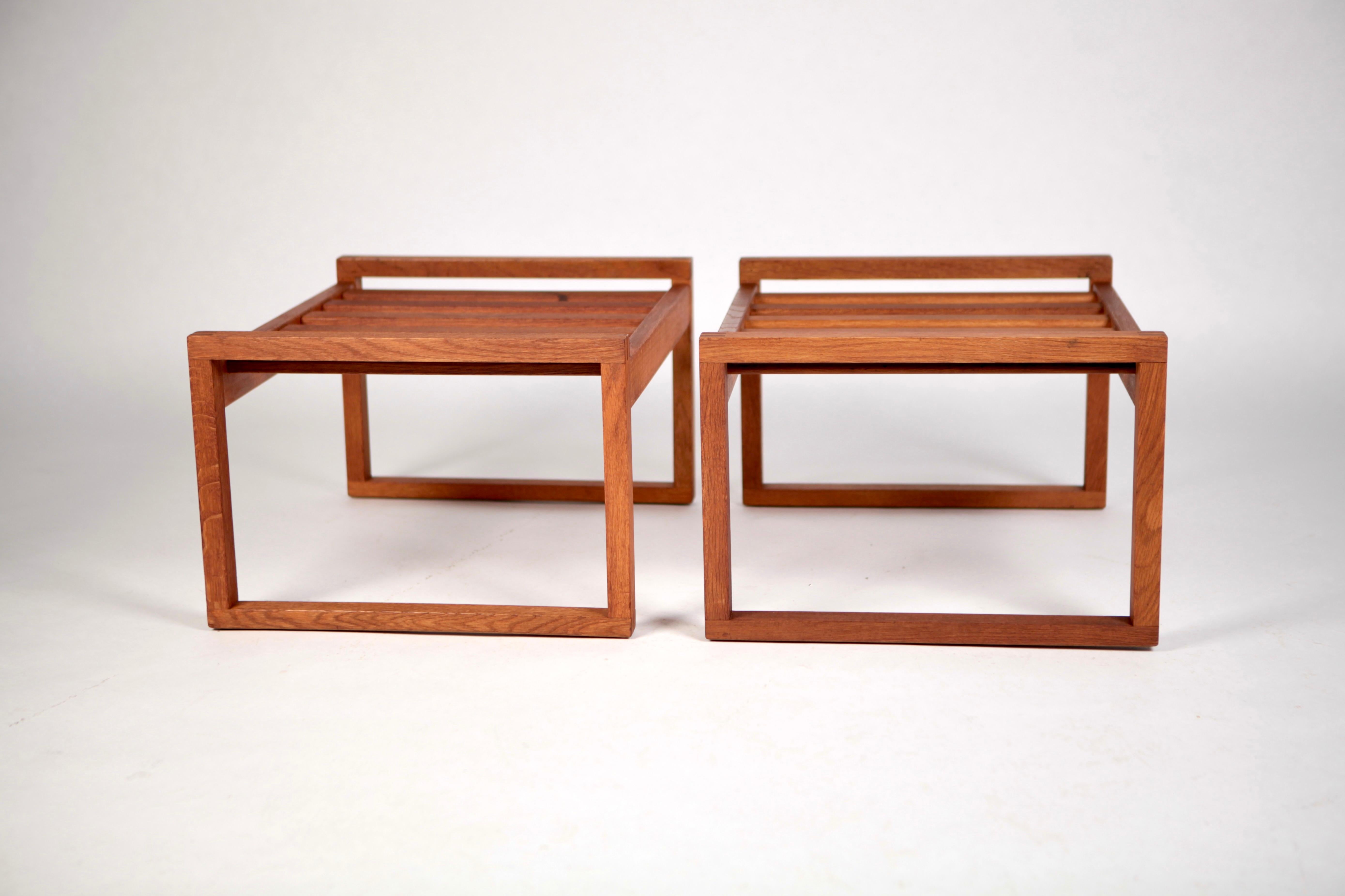 Danish Børge Mogensen, a Pair of Side Tables or Benches in Oak, Model 2248, 1960s