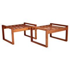 Paire de tables ou bancs d'appoint en chêne Brge Mogensen, modèle 2248, années 1960