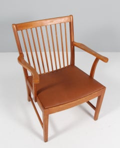 Poltrona Børge Mogensen, faggio e pelle all'anilina